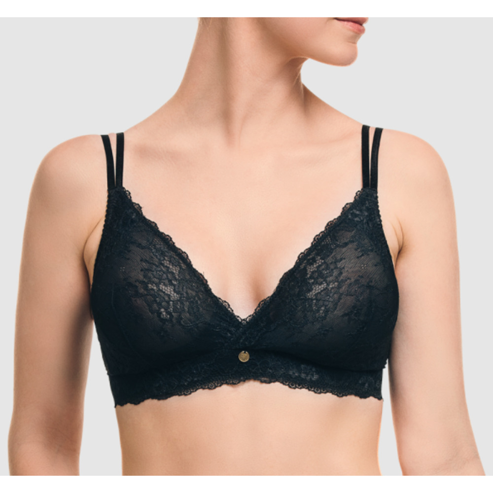 Ipomia Women's Black Light Lace Wireless Bra Size 30E 11442